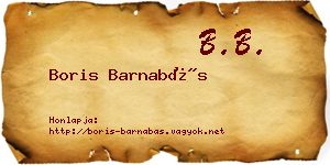 Boris Barnabás névjegykártya
