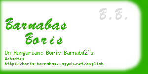 barnabas boris business card